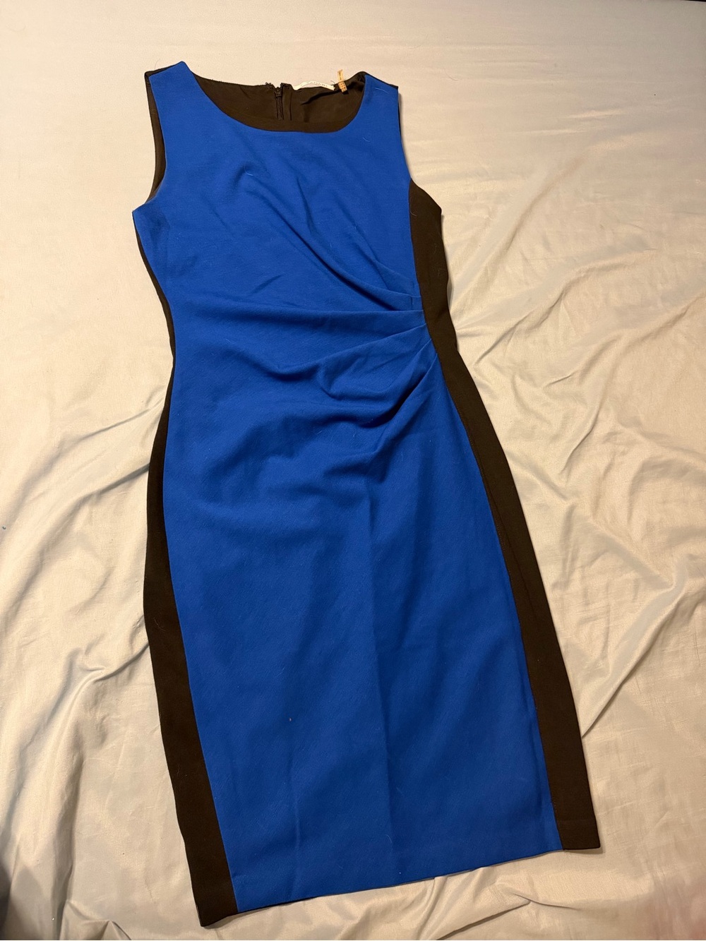 T Tahari Royal Blue and Black Sheath Dress